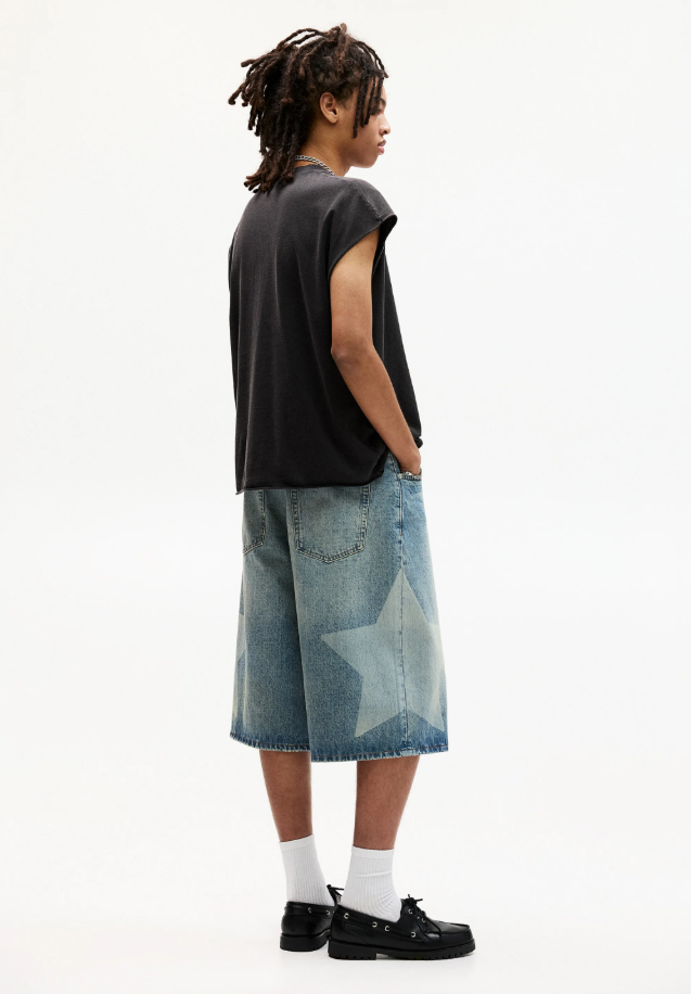 Oversized Acid Wash Vest - Black